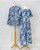 Umbrella Dress with Sleeves - Blue Feathered
