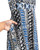 Flare V-Neck Dress - Blue x Black Stripes