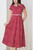Flare V-Neck Dress - Red Truntum