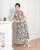 Gather Hem Dress - Yellow Hibiscus on Black