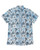 Standard Short Sleeves Shirt - White x Blue Flower