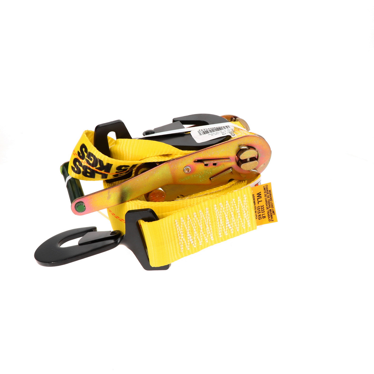 2″ x 27’ Ratchet Strap w/Twisted Snap Hooks & Long/Wide Handle