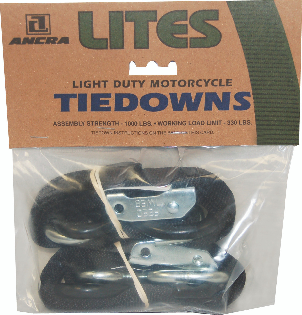 66” x 1" Lites Black Motorcycle Tie-Down, 2 Pack