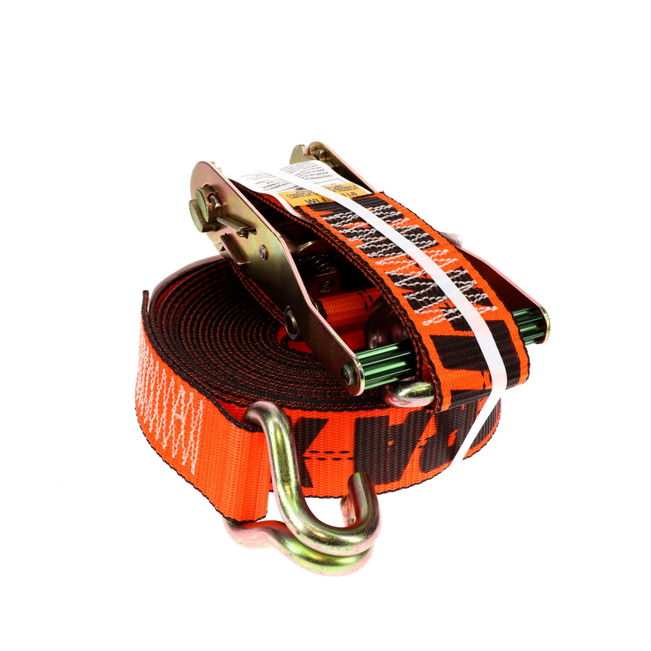 2″ x 30’ Ratchet Strap w/J-Hooks & Long/Wide Handle & X-Treme Webbing