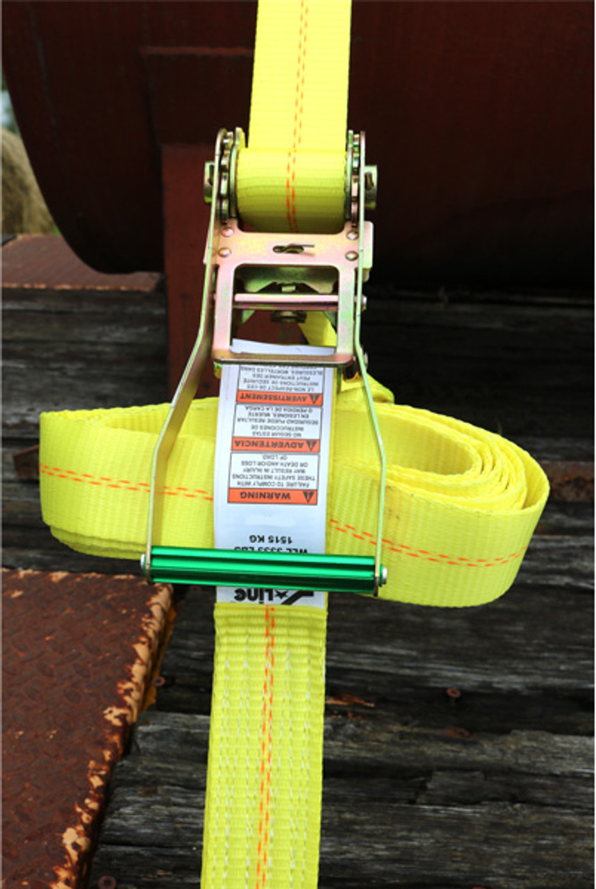 2″ x 30’ Ratchet Strap w/J-Hooks & Long/Wide Handle
