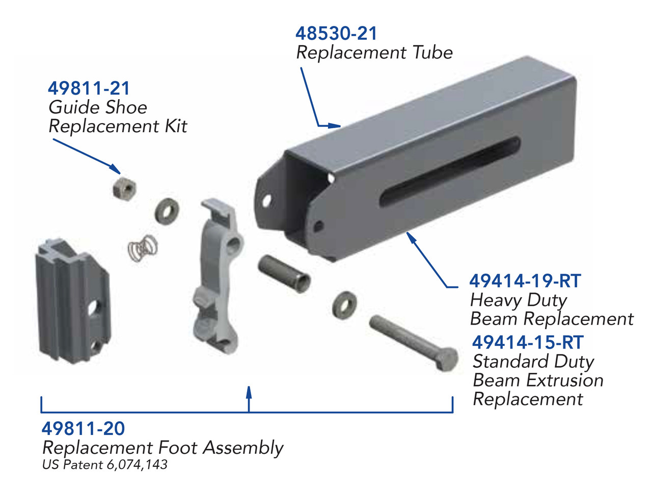 Replacement Tube for 49414-15 Standard LAD II Beam