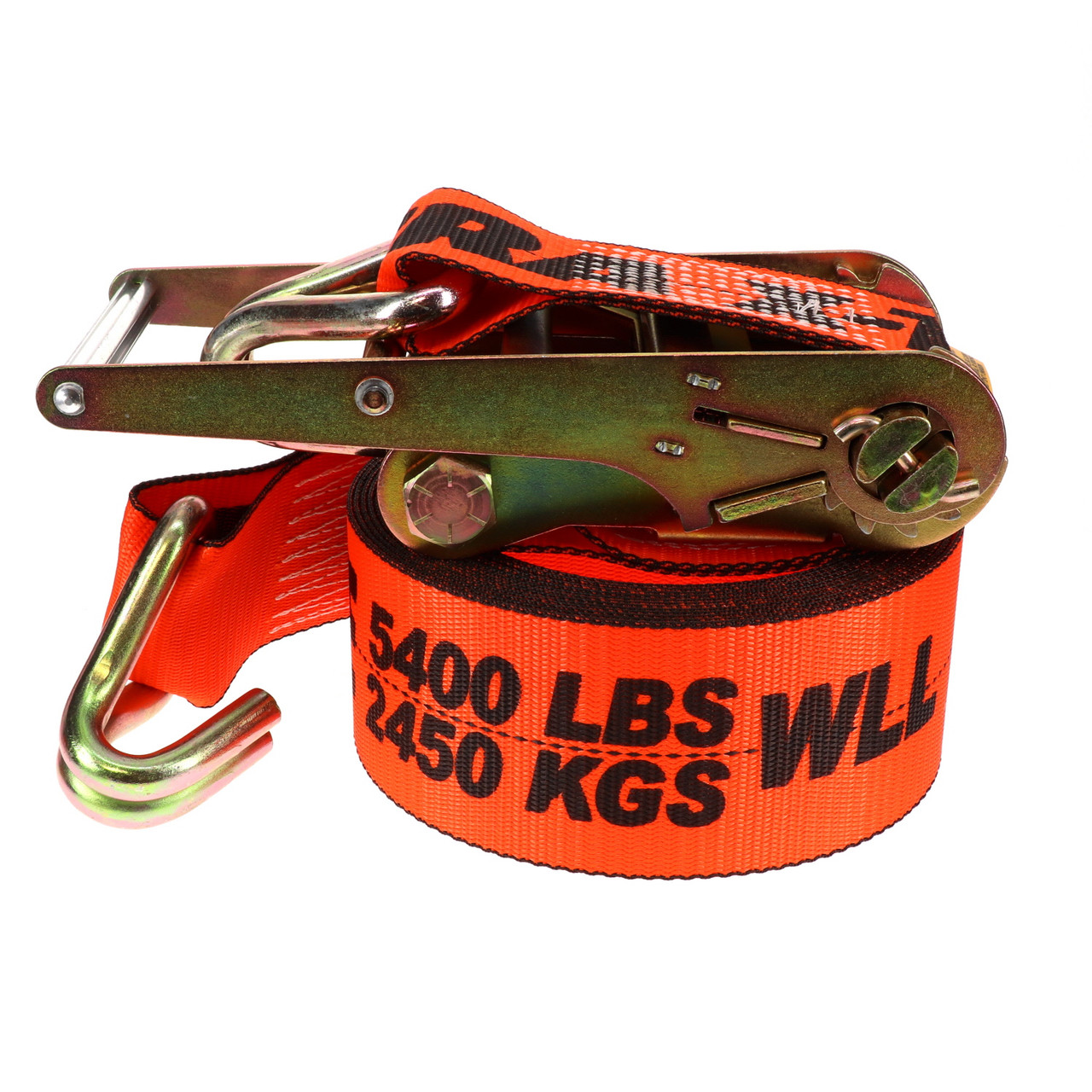 4″ x 27’ Heavy-Duty Ratchet Strap w/J-Hooks & X-Treme Webbing