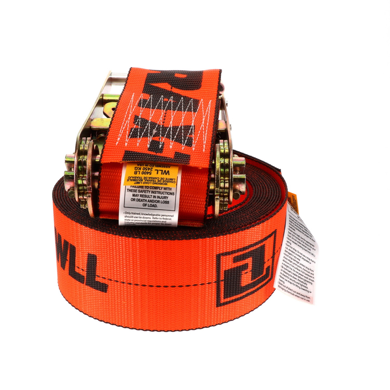 4″ x 27’ Heavy-Duty Ratchet Strap w/J-Hooks & X-Treme Webbing