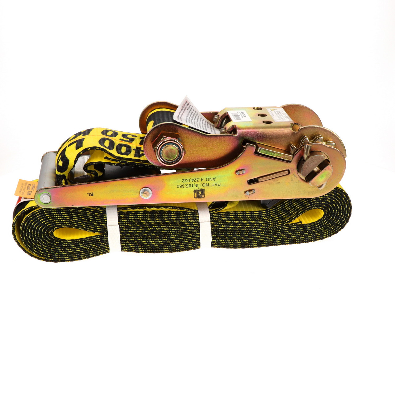 3″ x 30′ Ratchet Strap w/Flat Hooks & Long/Wide Handle