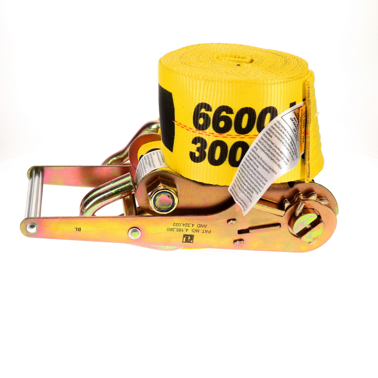 4″ x 27’ Heavy-Duty Ratchet Strap w/J-Hooks