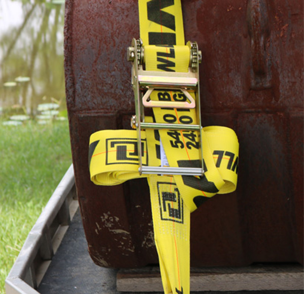 4″ x 27’ Heavy-Duty Ratchet Strap w/J-Hooks