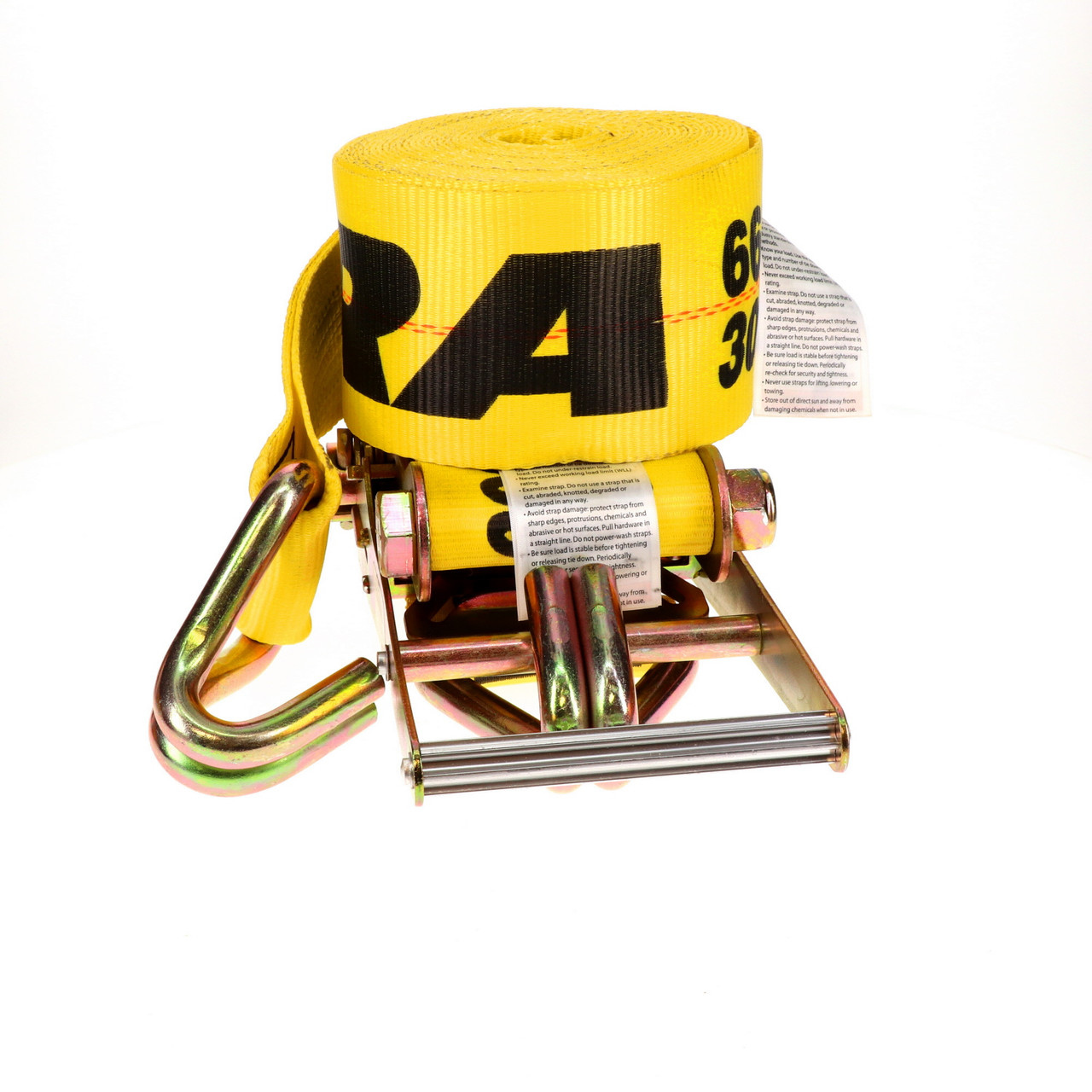 4″ x 27’ Heavy-Duty Ratchet Strap w/J-Hooks