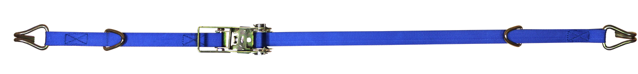 1” x 15’ Blue Ratchet Tie-Down w/J-Hooks, Bulk Bin