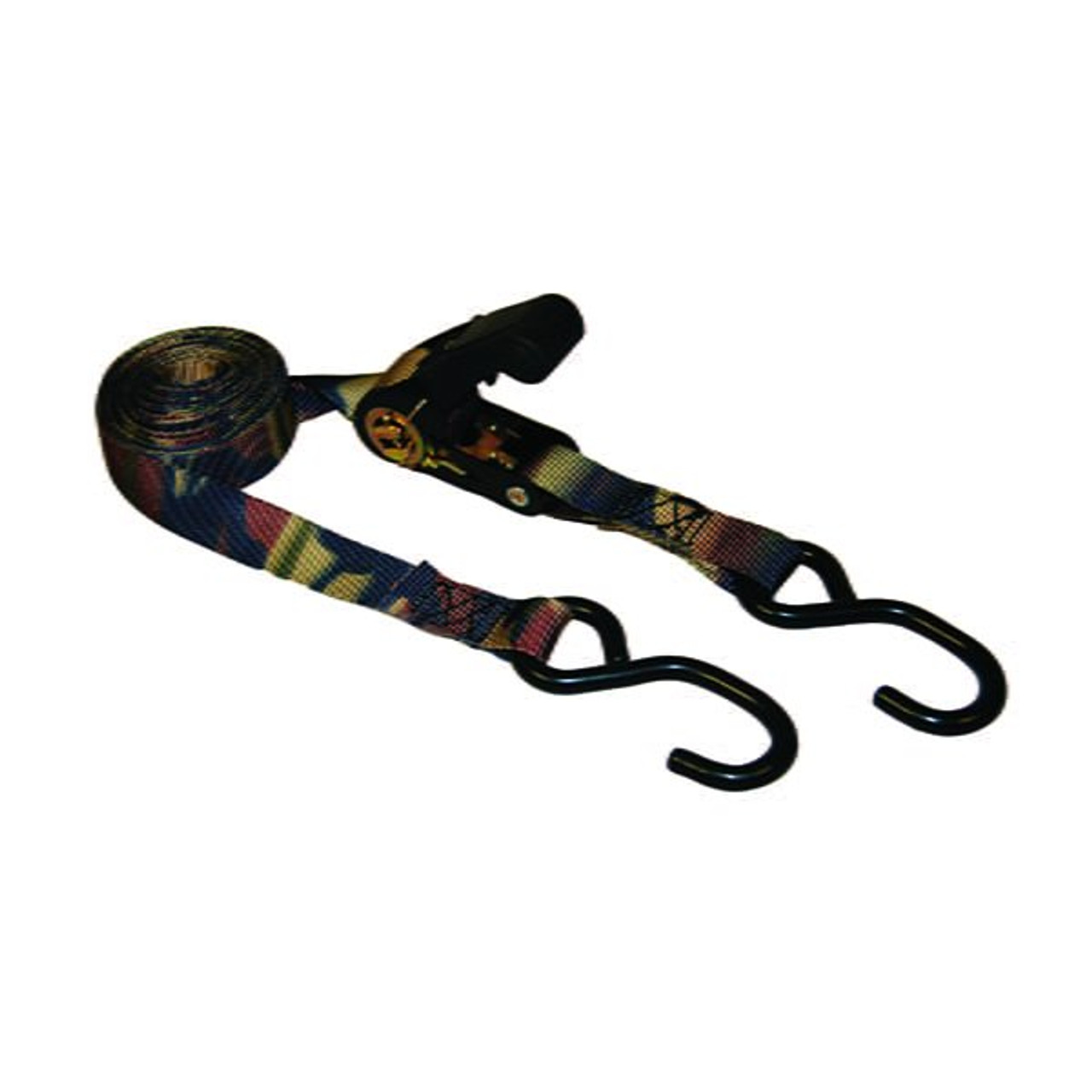 1” x 15’ Camo Ratchet Tie-Down w/S-Hooks, Bulk Bin