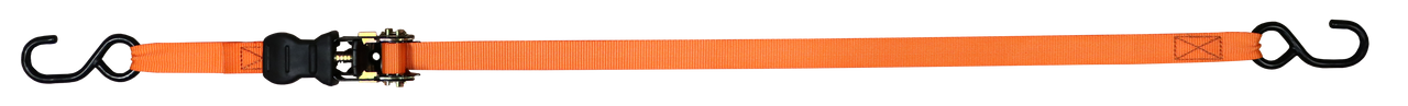 1” x 15’ Orange Ratchet Tie-Down w/S-Hooks, Bulk Bin