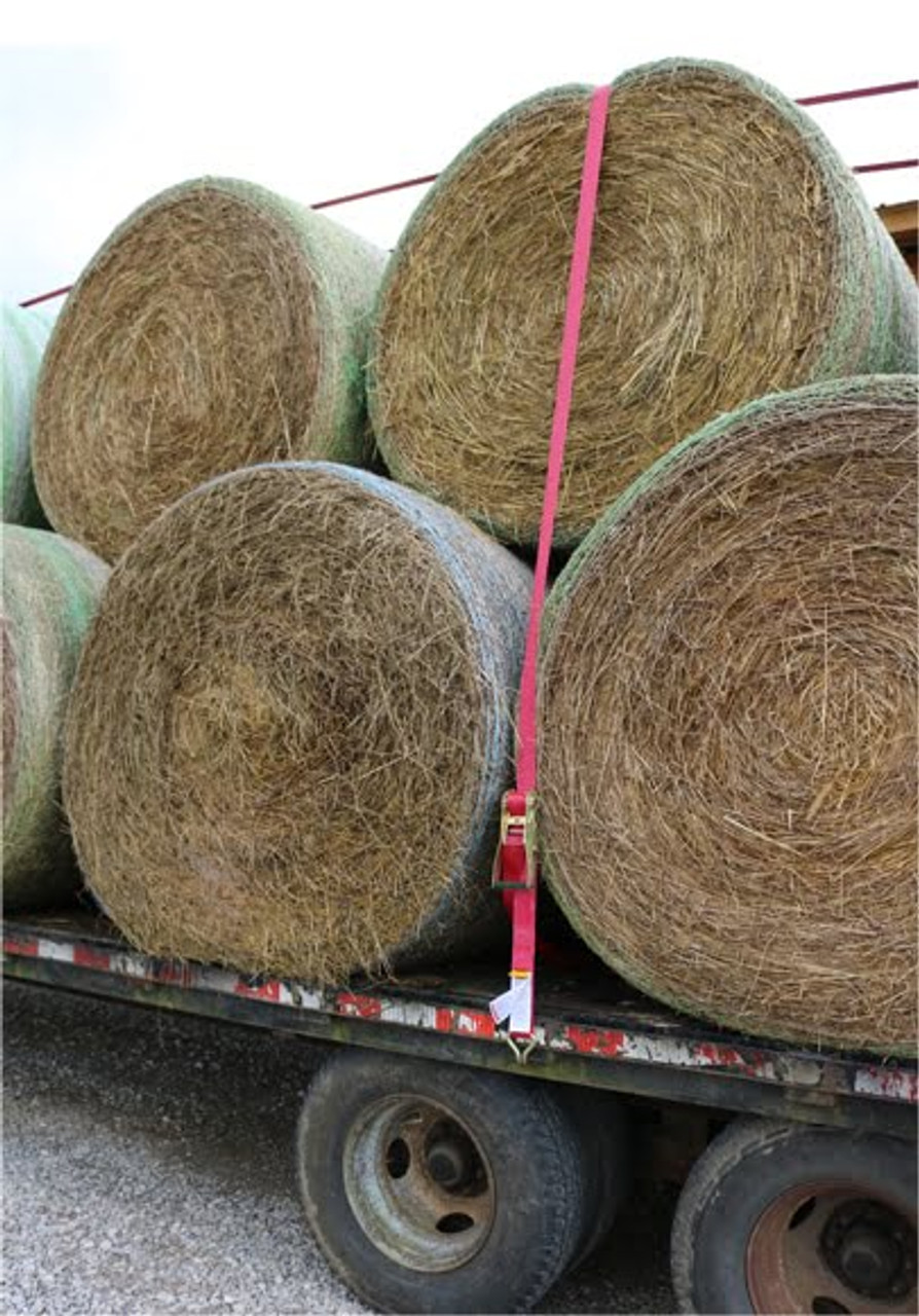 2″ x 50’ Ratchet Strap w/J-Hooks & Long/Wide Handle