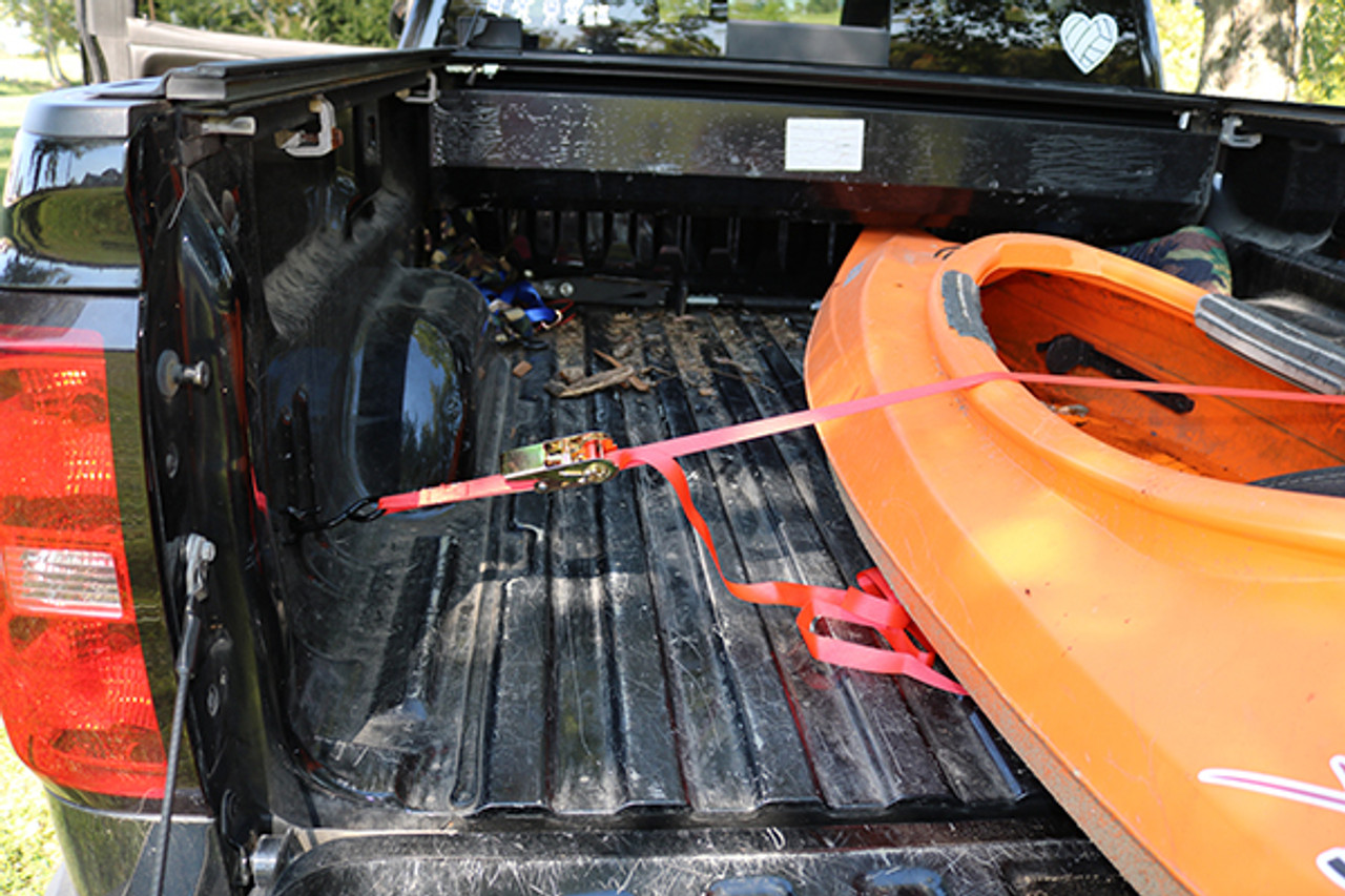 1” x 10’ Red Ratchet Tie-Down w/S-Hooks, Bulk Bin