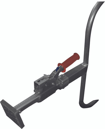 85" - 114" Heavy-Duty One-Piece Galvanized Red Jack Bar w/Hoops