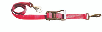 2” x 8’ Automotive Tie-Down w/Twisted Snap Hooks, Red