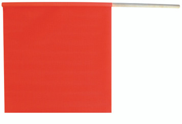 18″ x 18″ Safety Flag, Fluorescent Orange Mesh w/Wooden Dowel Rod