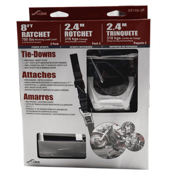 1.25” x 8’ Motorsports S-Hook Ratchet Tie-Down, 2 Pack