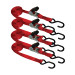 1” x 15’ Commercial Grade S-Hook Ratchet Tie-Down, 4 Pack