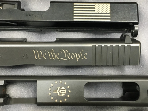 Handgun slide engraving from
