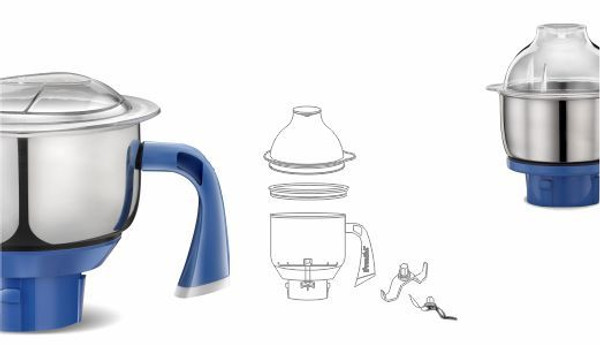 Preethi Blue Leaf Silver Mixer Grinder – 600 Watts Capacity