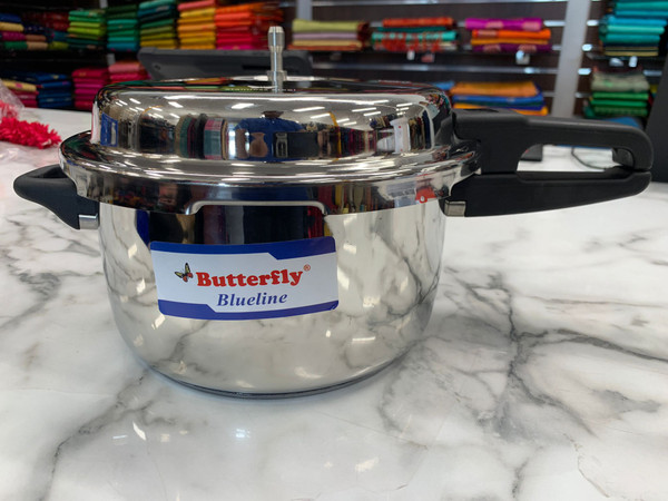 Butterfly Blueline Stainless Steel Outer Lid Pressure Cooker - 3L  Capacity 