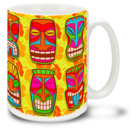 Retro Surf Tiki Gods - 15 oz. Mug