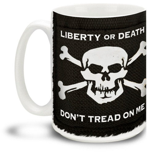 Liberty or Death Don't Tread on Me on Black - 15oz. Mug