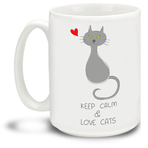 Keep Calm and Love Cats - 15oz. Mug