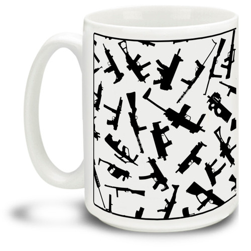 Silhouettes of Sub Machine Guns  - 15 oz. Mug