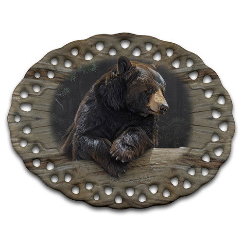 Loggin' On Black Bear - Ceramic Ornament