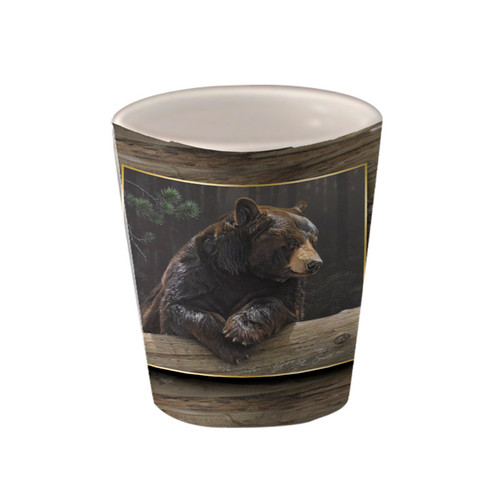 Loggin' On Black Bear - 1.5oz. Ceramic Shot Glass