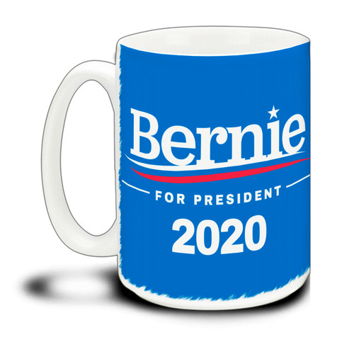Bernie For President - Blue - 15 Ounce Coffee Mug