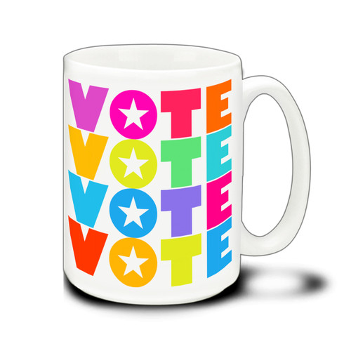 Colorful VOTE - 15 Ounce Coffee Mug