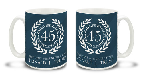 Trump - 45th President Blue - 15 Ounce Coffee Mug