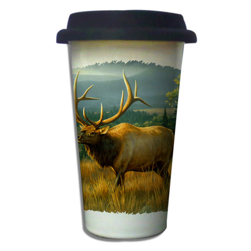 Montana Memories Elk Herd - 11oz. Insulated Ceramic Travel Mug
