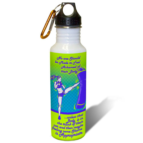 Kickboxer Woman fitness motivation - 22oz. Stainless Steel Water Bottle