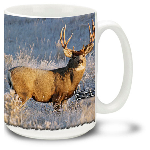 Mule Deer Buck Early Morning Snow - 15oz. Mug