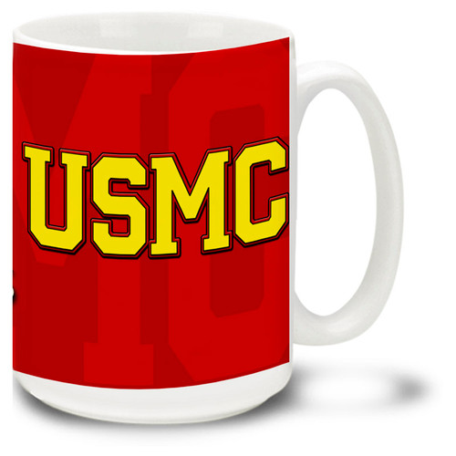 Gold USMC on Red - 15oz. Mug