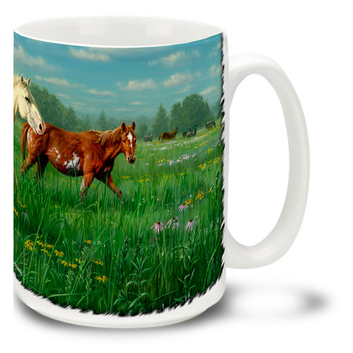 Prairie Meadow Horses Coffee Mug - 15oz. Mug