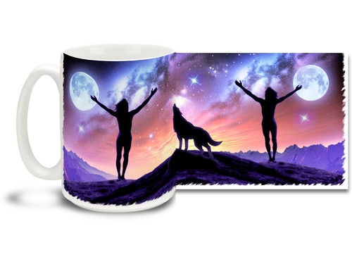 The universe is big - really, really big! If you are here, you are there with this colorful Night Sky mug! Bright, vivid Night Sky Coffee Mug is dishwasher and microwave safe and holds 15oz. of your favorite coffee.