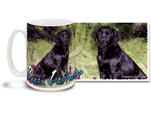 If you love your Black Labrador Retriever, you'll love this Artsy Black Lab coffee mug! Colorful 15oz Black Lab mug is dishwasher and microwave safe.