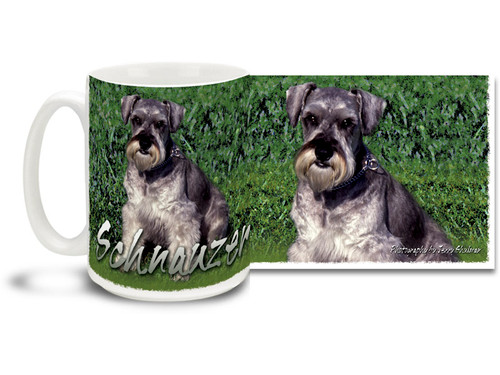 If you love your Schnauzer, you'll love this Artsy Schnauzer coffee mug! Colorful 15oz Schnauzer mug is dishwasher and microwave safe.