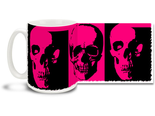 Some things are just prettier in pink, like this Pink Emo Skull Mug! Cut through the sugar and spice with this Pink Emo Skull coffee mug - dishwasher and microwave safe and sure to be a favorite!