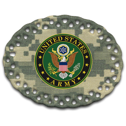 Army Crest on ACU - Ceramic Christmas Ornament
