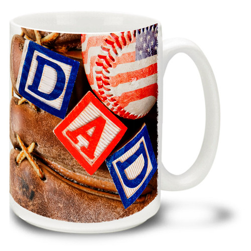 Dad with Glove and Baseball -  15oz Mug