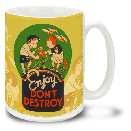 WPA Poster Enjoy Don't Destroy - 15 oz Coffee Mug